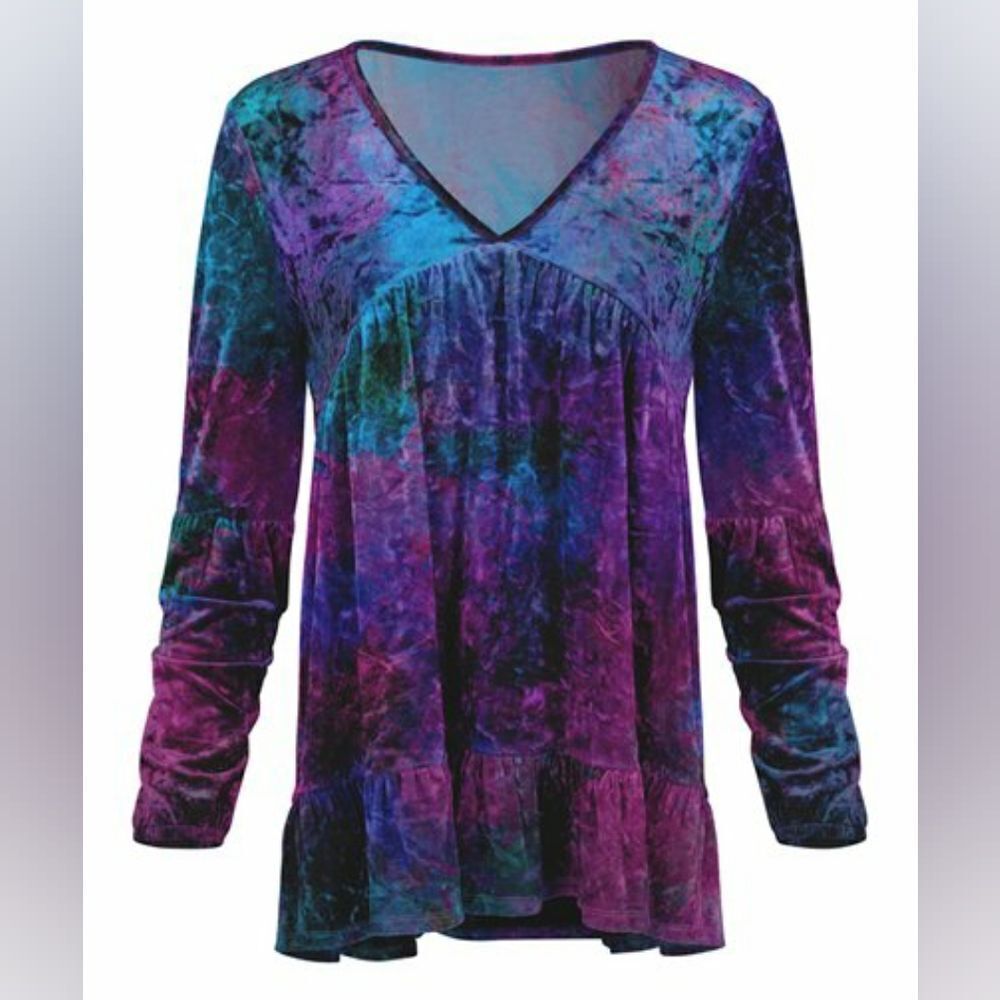 Lily Velvet V-Neck Tunic sz Med